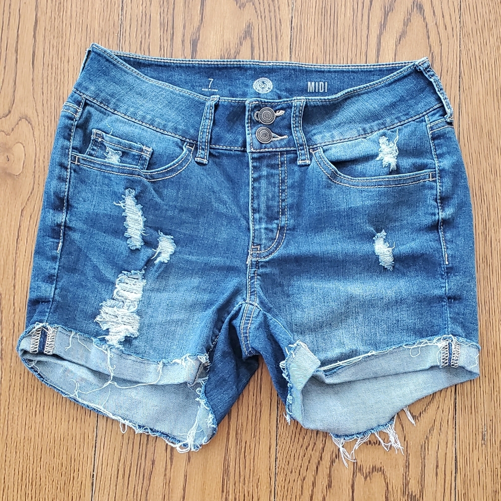 American Heritage Midi Cutout Jean Shorts